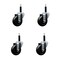 Service Caster 3.5'' Soft Rubber Wheel Swivel 3/4'' Expanding Stem Caster Set, 4PK SCC-EX20S3514-SRS-34-4 - alternate 1